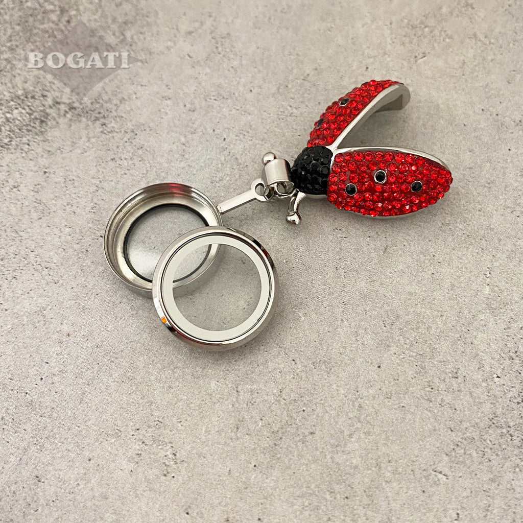 J-7462 Bejeweled Ladybug - Pendant with Chain