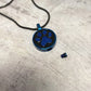 J-886 - Circle with Paw Print - Pendant with Chain