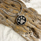 J-886 - Circle with Paw Print - Pendant with Chain