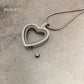 J-8887 - Fillable Glass Heart - Pendant with Chain