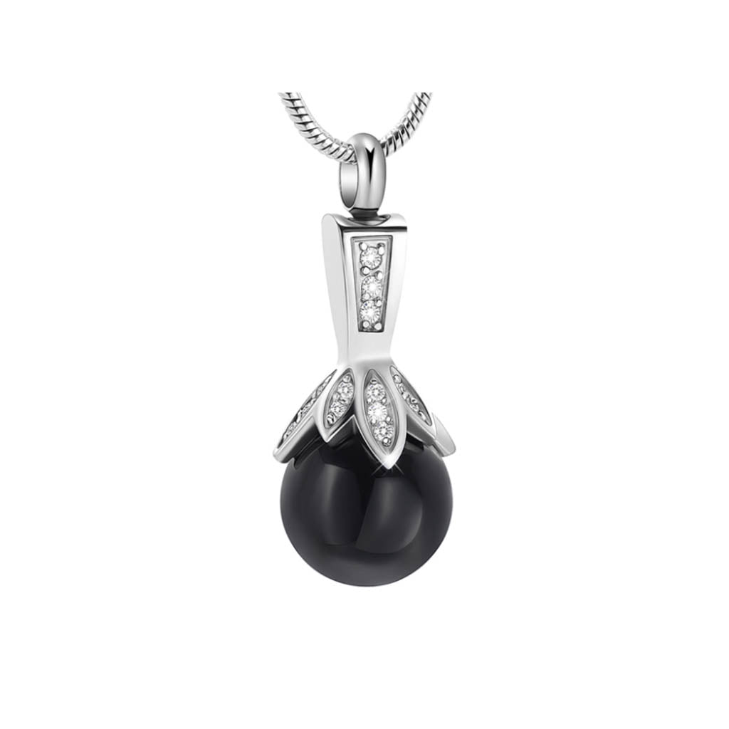 J-932 -Pearl with Rhinestones - Pendant with Chain