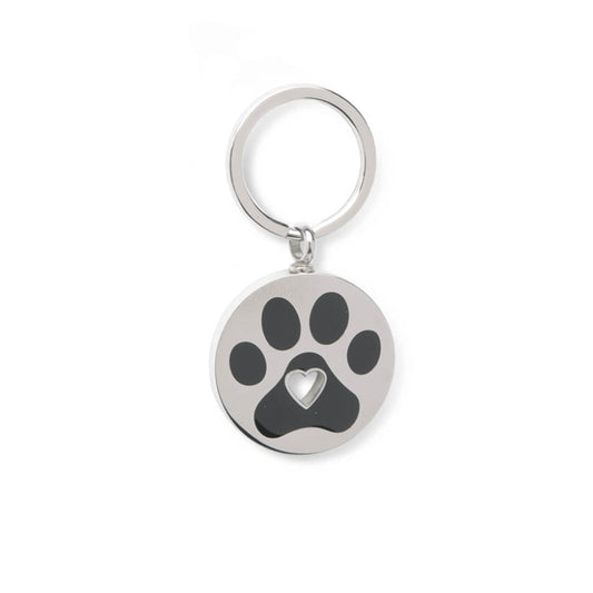 J-132 - Paw Circle with Heart - Keychain