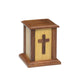 SMALL Rustic Wooden Urn -NM-CC2- with Cross