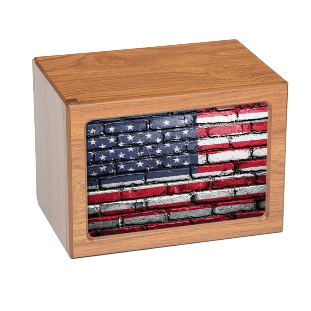 EXTRA LARGE PY06 - Brick Wall American Flag Brown