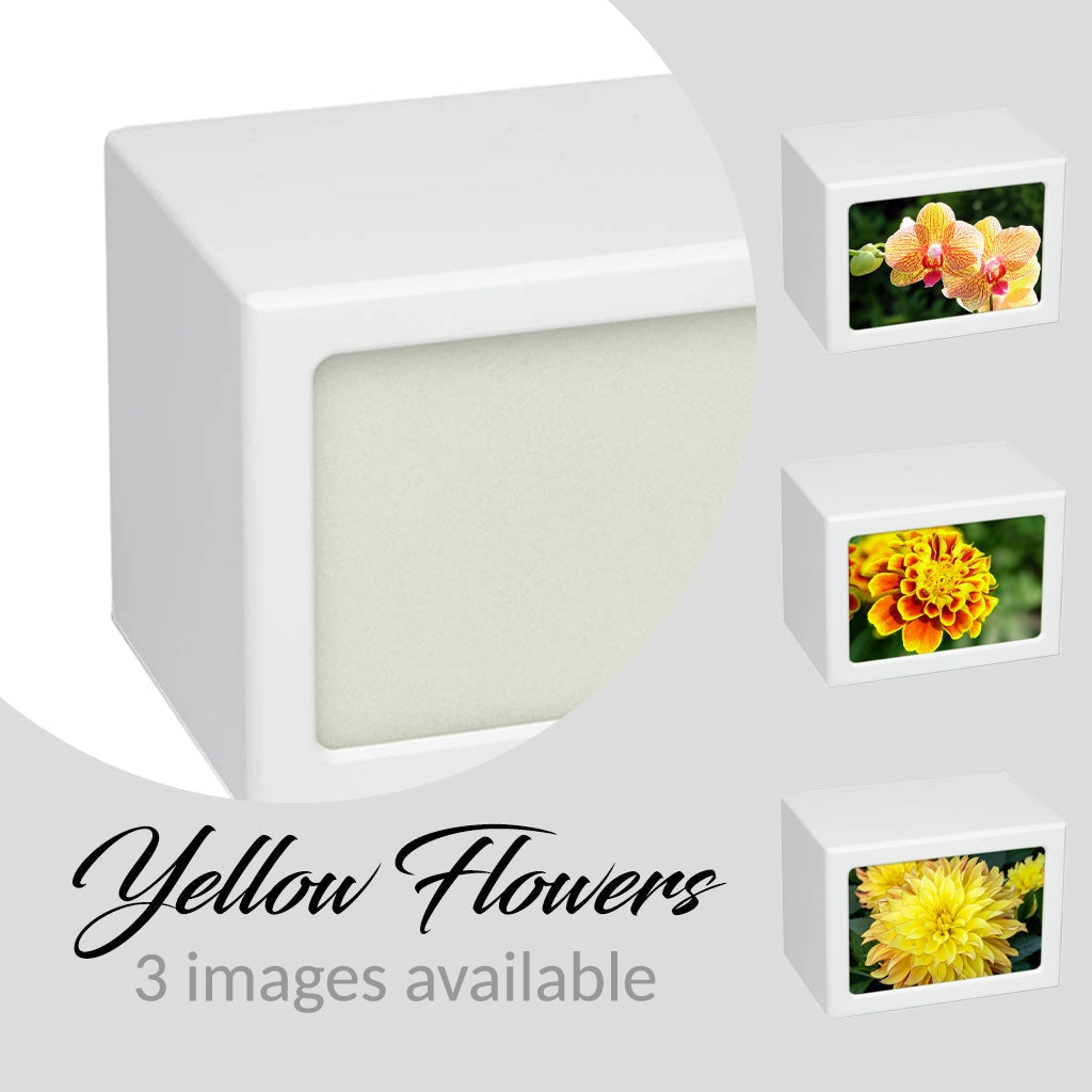 EXTRA LARGE Photo Frame urn -PY06-  Yellow Flowers