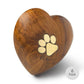 KEEPSAKE Rosewood Heart Urn with Brass Paw print - Pack of 6