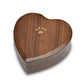 MEDIUM - Rosewood Heart Box with Lid - Brass Paw Inlay