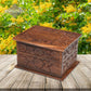ADULT - Rosewood Memory Box Urn - Rustic look - Leaf Design