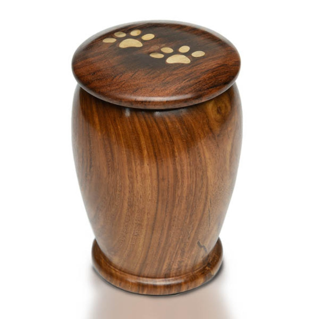 MEDIUM Rosewood Vase Urn -622- Brass Paw Prints