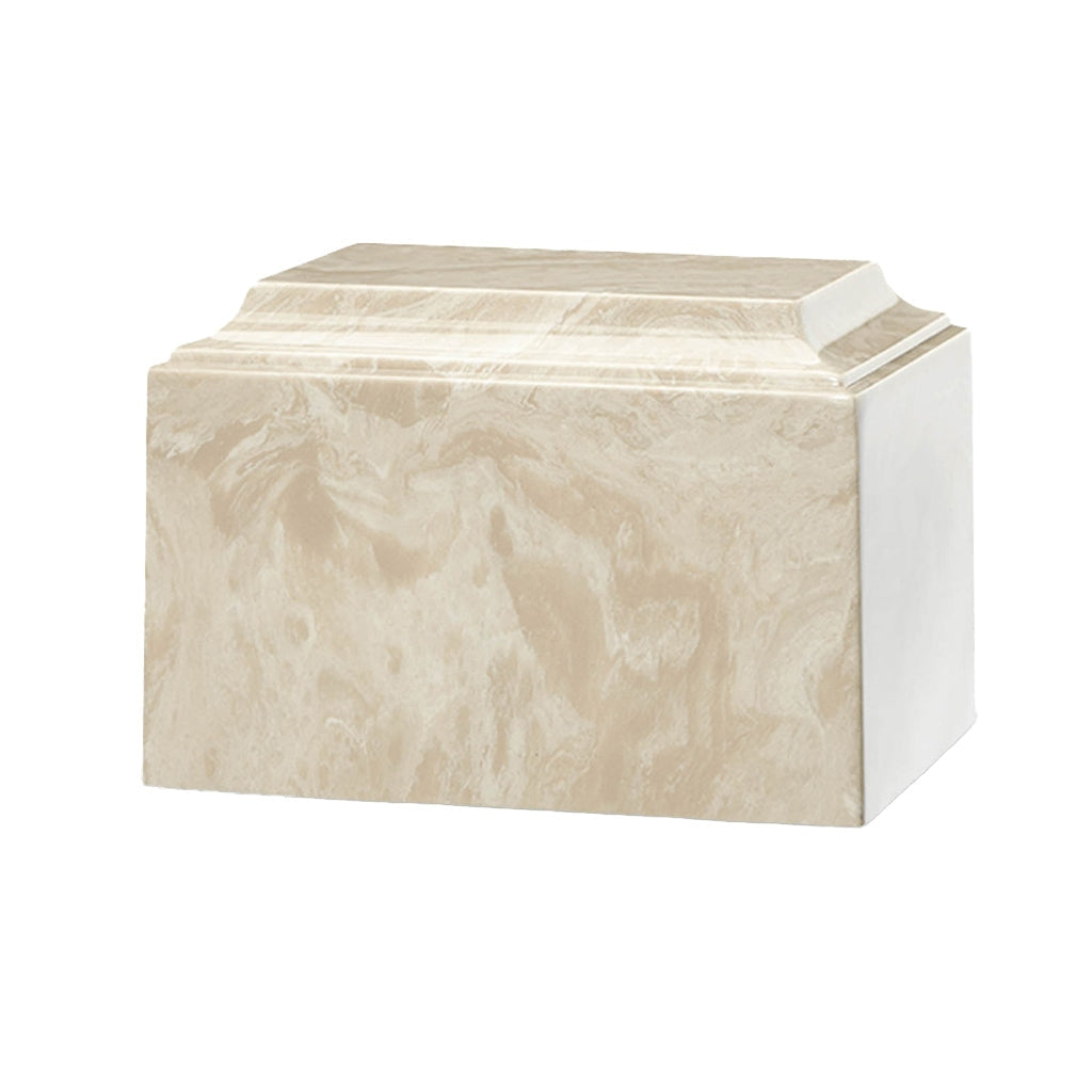 ADULT Cultured Marble Tuscany  Urn - Creme Mocha