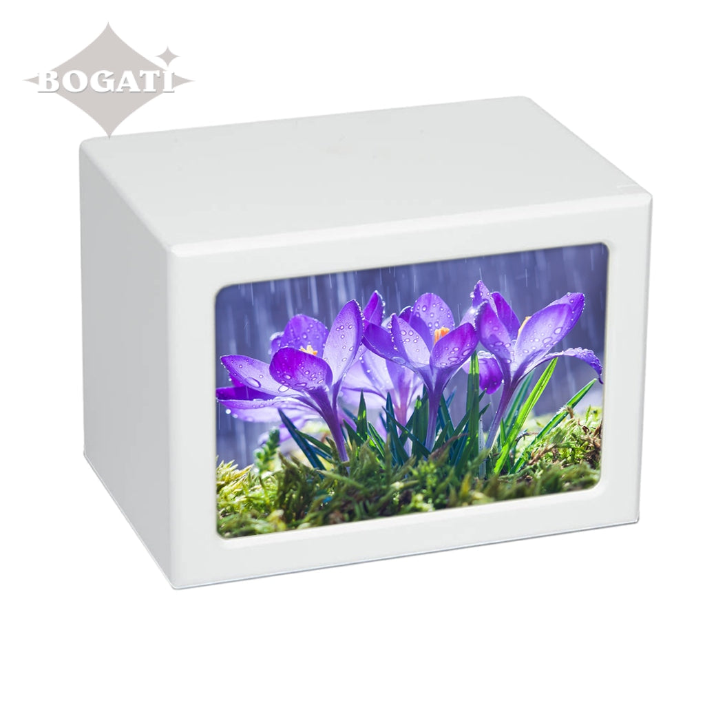EXTRA LARGE Photo Frame urn PY06 - Purple Flowers