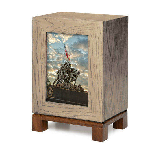 ADULT Rustic Style Photo Frame Urn - Marine Corps Memorial