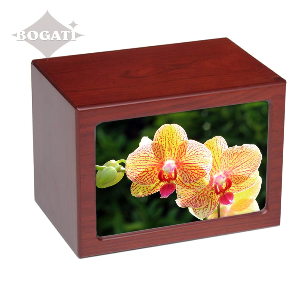 EXTRA LARGE Photo Frame urn -PY06-  Yellow Orchids