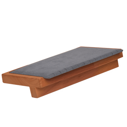 Solid Wood with Gray Microfiber Horizontal Jewelry Necklace Display