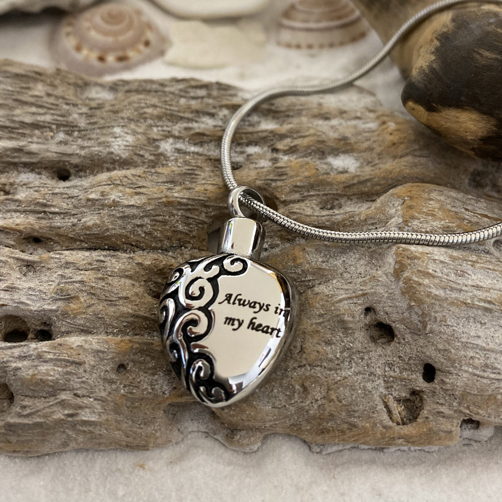 J-006 - “Always In My Heart”  - Silver-tone - Pendant with Chain  - Pack of 10
