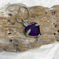 J-072 - Amethyst Heart with Crystals  - Pendant with Chain