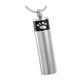 J-1278 - Banded Paw Print Cylinder  - Pendant with Chain